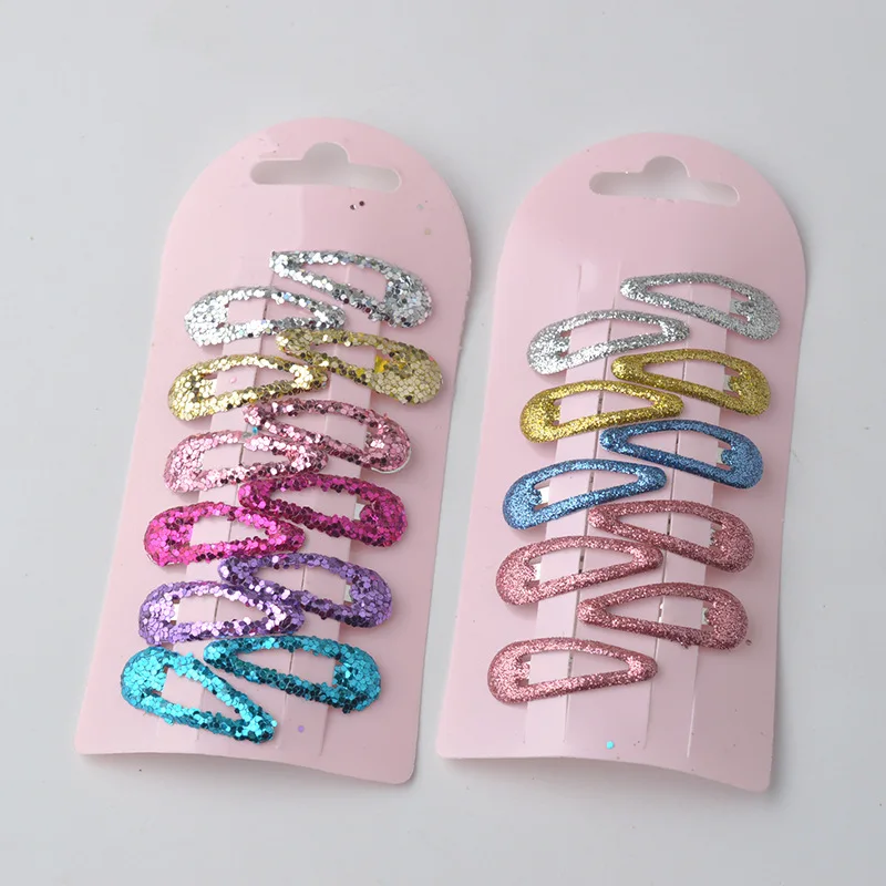 AKWZMLY New 10Pcs Girls Small Glittering Hairclip Metal Snap Hair Clip