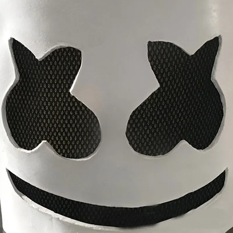 DJ Marshmello белая маска для хеллоуина и карнавала косплей шлем костюм аксессуары Полный голова Латекс Опора BF021