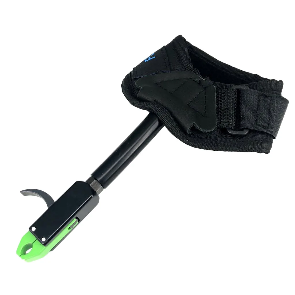 Archery Compound Bow Release Adjustable Black Wrist Strap With Green Clasp Outdoor Hunting Equipment 360-degree
