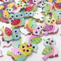 25/50Pcs Hot Wooden Buttons DIY OWL 2 Holes Charms Cardmaking Scrapbooking and Craft Sewing accessories Home Decor WB531 1