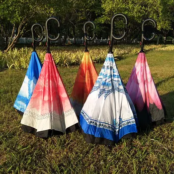 

Automatic Umbrella Waterproof Double Layer Reverse Car Umbrella