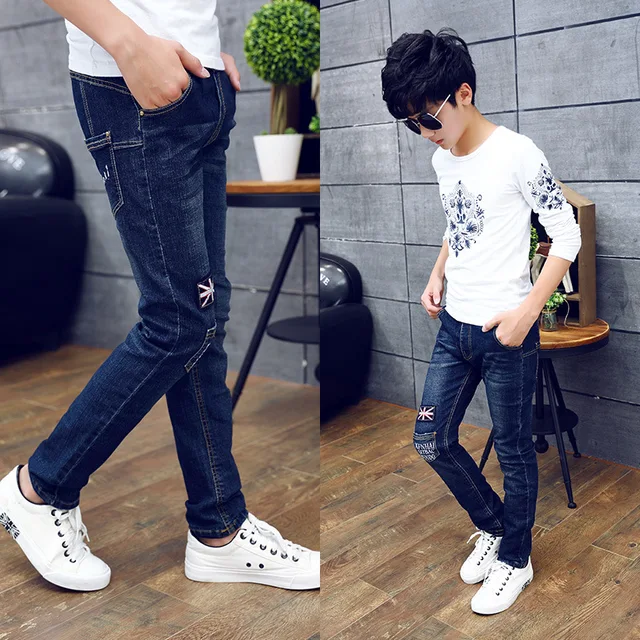 New Embroidery Kids Boys Korean Fashion Denim Long Pants For Children ...