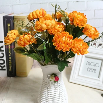 

Simulation 7 head Daisy Flower Silk Artificial Chrysanthemum Flowers DIY Bouquet Home Wedding Flores Office Party Decor