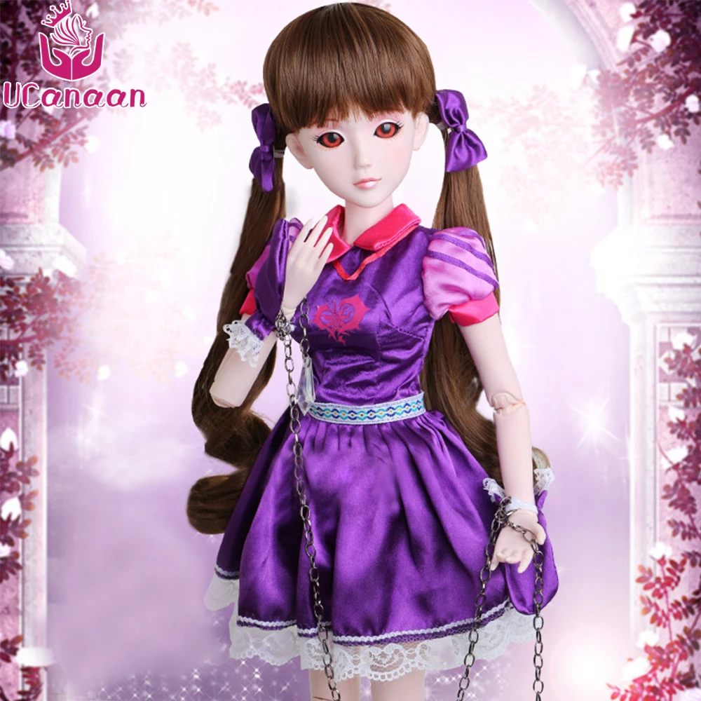 

Ucanaan 1/3 Large BJD/SD Doll Body Joints Moveable Toys Model Make Up Purple Vinci Lolita Offer Chain Girl Favorite Gift