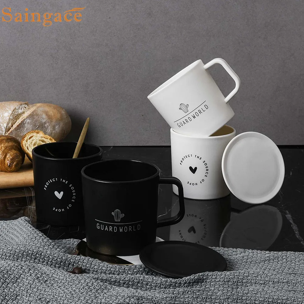 Новая простая кофейная чашка Saintgace 2020 с буквенным принтом Офисная многоразовые