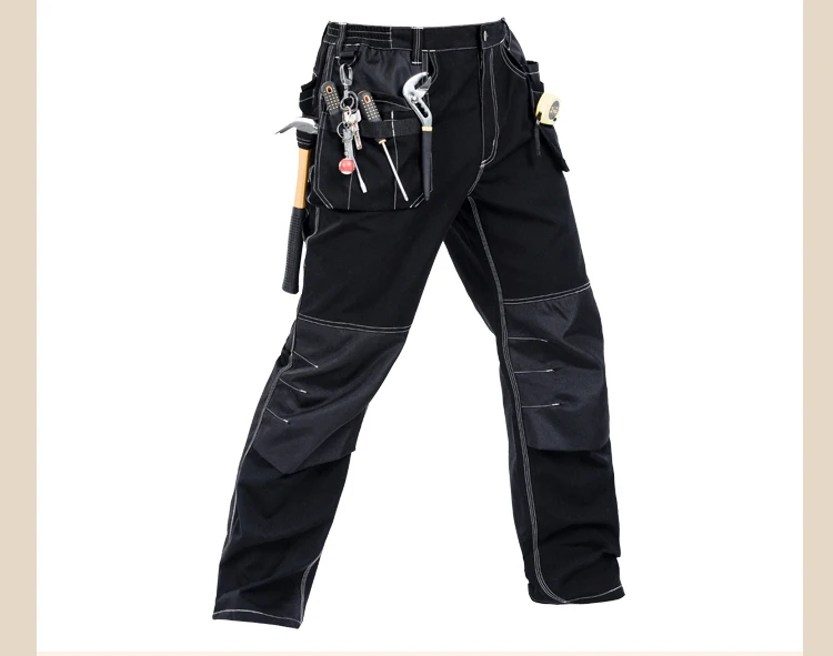 CCGK Men working pants multi pockets work trousers with removable eva knee pads high quality worker mechanic cargo work pants (11)
