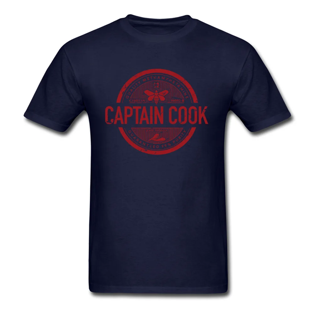 Captain cook 100% Cotton Fabric T-Shirt for Men Short Sleeve Comics Tees Hot Sale Summer Fall Crew Neck Tee Shirts Birthday Captain cook navy