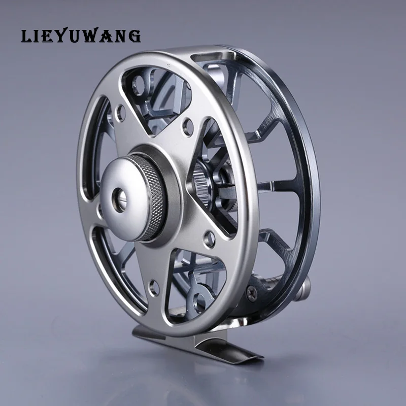 Lieyuwang DS40-90 جميع المعادن الأسماك عجلة سوبيرهارد يطير الصيد بكرة الخط طريقة واحدة تحمل نوع الصيد بكرة مع قرص الفرامل