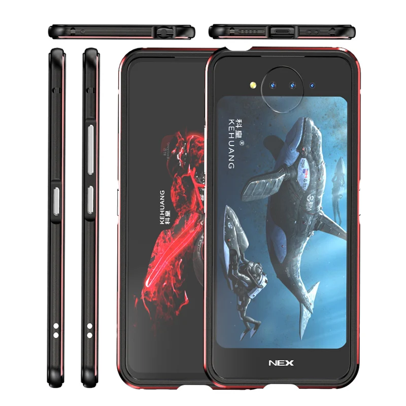 

2PCS Luxury Aluminum Metal Bumper Frame For Vivo Nex Dual Screen Mobile Metal Case Cover Column Shape Frame For Vivo Nex Dual