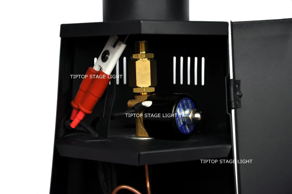 Fonte de Alimentação de Gás Liquefeito de Petróleo Máquina de Fogo Ângulo de Alumínio Efeito de Estágio Tiptop 2 Xlot Dmx 6 Habitação 200 w Gpl Máquina Chama 19 machine gun baby band