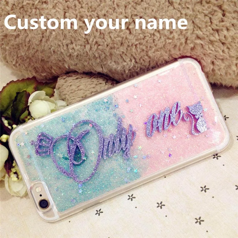 

For Huawei honor 8 9 lite 10 7X 8X 7C 7A V20 Exclusive Personality customize name letters glitter Phone case soft back cover