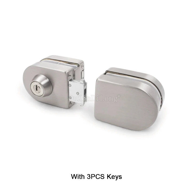 

1PCS Stainless Steel Frameless Glass Door Locks For 10-12mm Thickness Glass Door With 3PCS Keys JF1769