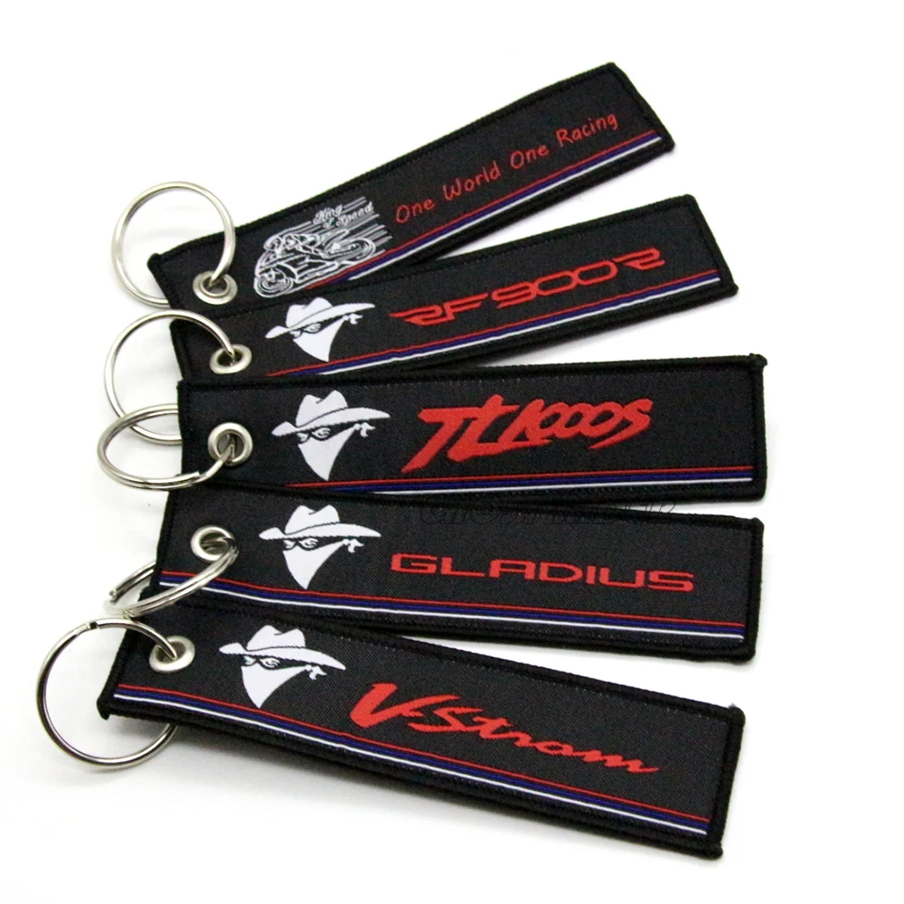 

Motorbike Keychain Embroidery Keyring For Suzuki RF900R Gladius V-Storm TL1000S New 2019 Motorcycles Scooters Key Chain Ring