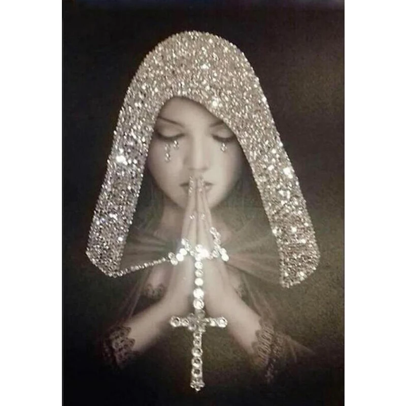 

Diamond Painting Cross Stitch"christian cross,woman praying"diamond Embroidery sale,Mosaic 5d,Needlework,wall stickers C348