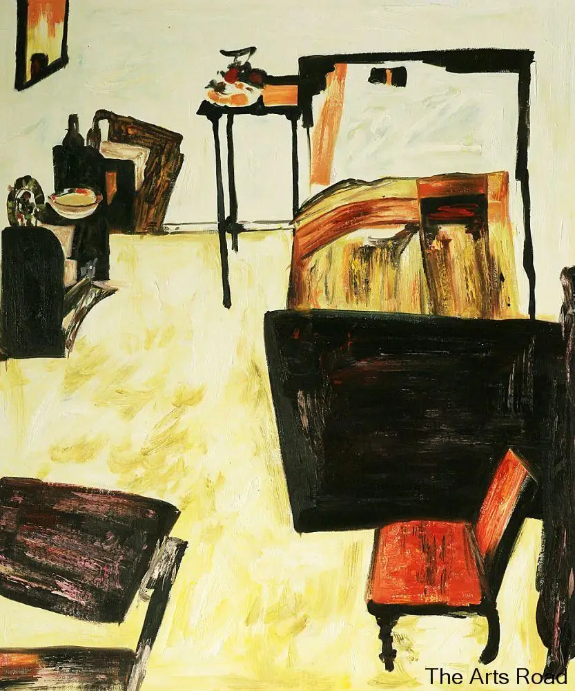 Livingroom in Neulengbach, 1911 by Egon Schiele Oil Painting Living Room Wall Decoration Hand Painted Art Livingroom in Neulengbach, 1911 by Egon Schiele Oil Painting Living Room Wall Decoration Hand Painted Art