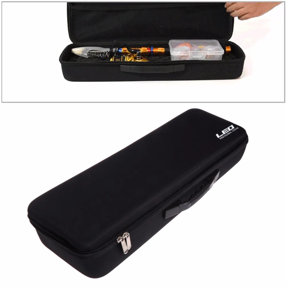 Portable Fishing Tackle Bag EVA Shockproof Rod Lure Reel Zip Carry