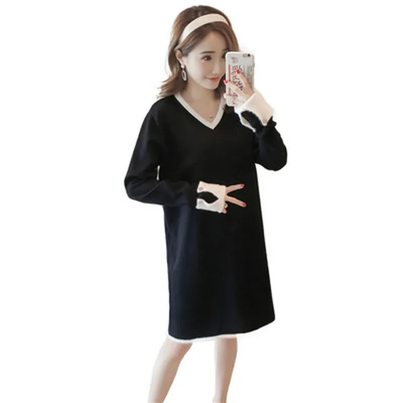 

Fashion Sexy Pregnacy Nursing Dresses Autumn Spring knitted Maternity Breastfeeding Sweater Winter Pregnancy Clothes