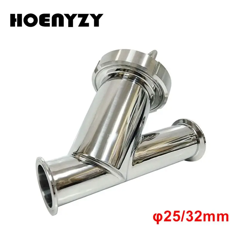 

1" 1-1/4" Pipe OD 25mm 32mm Stainless Steel SS304 Tri Clamp OD 50.5mm Y Type Sanitary Filter Strainer 100 Mesh