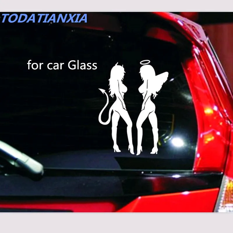

Car ANGEL DEVIL Angel Girl Sticker for kia sportage 2017 toyota chr skoda octavia suzuki jimny mitsubishi lancer for mazda kia