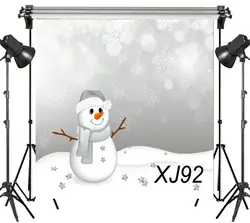 Фунтов полиэстер и виниловые Рождество снежинка снеговик ношение серый шапка и шарф Фоны для фотостудии фотографии фонов