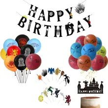 Игра престолов баннер флаги воздушные шары Старк Дракон вентиляторы Торт Топперы выберите получить кекс Топпер взрослый с днем рождения сувениры