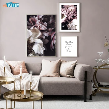 

Scandinavian Canvas Print Peony Flower Posters and Prints Wall Art Paintings For Living Room Wall Picture Modern Home Decoration