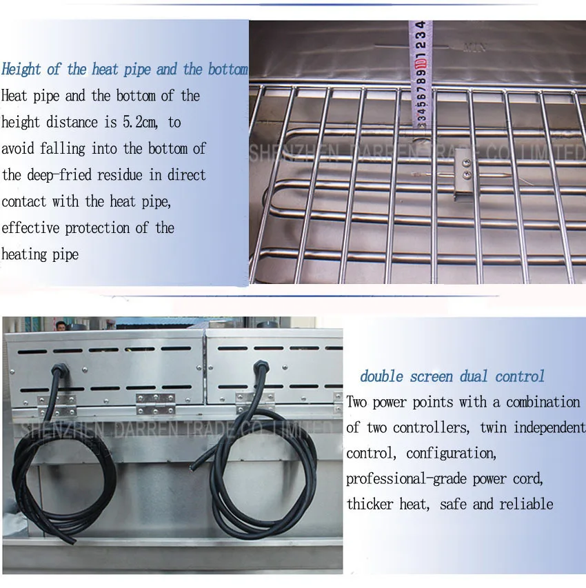 1 шт. утолщенной двойной цилиндр электрическая фритюрница коммерческих Фрайер жареная курица строк машина большая емкость Фрайер
