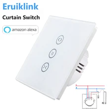 ЕС/США Тип Wifi управление занавес переключатель Сенсорная стеклянная панель Дистанционное ВКЛ/ВЫКЛ электрический занавес, Голосовое управление Google home/Alexa