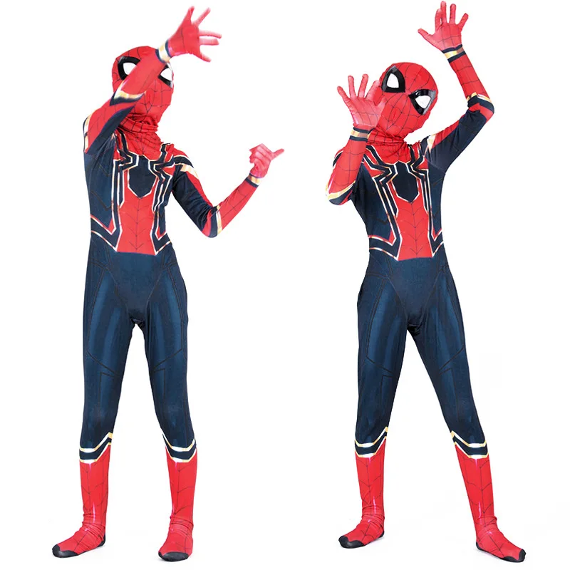 С «человеком-пауком» далеко от дома Питер паркеры Косплэй костюм зентай, костюм «Человек-паук» костюм супергероя боди костюм комбинезоны костюм для Хэллоуина