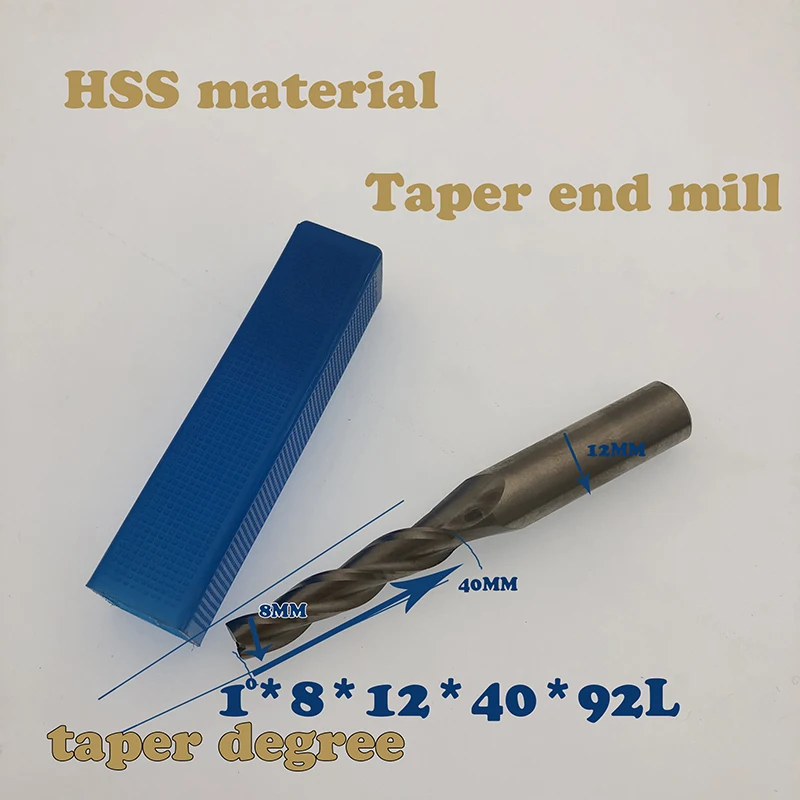 

high speed steel Taper End mill cutter taper degree 0.5 1 1.5 2 2.5 3-15 degree