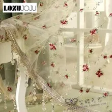 LOZUJOJU деревенский цветочный шторы экраны вышитые капли для гостиной спальни качество Тюль шифон украшения нить ткань