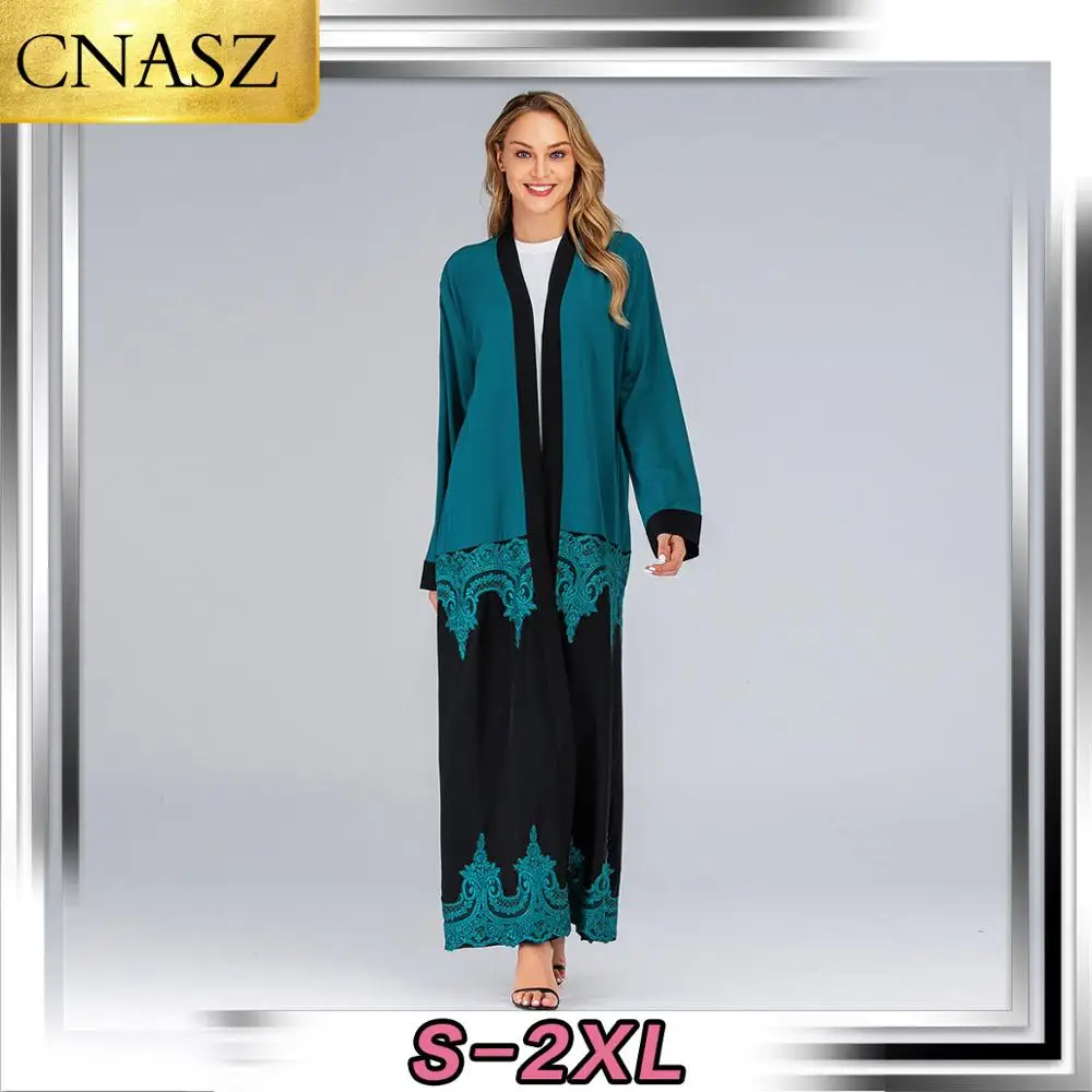 Open Abaya Moroccan Kimono Dubai Turkey Turkish Bangladesh Islamic Clothing Lace Kaftan Arabic Cardigan Muslim Robe 2019 | Тематическая