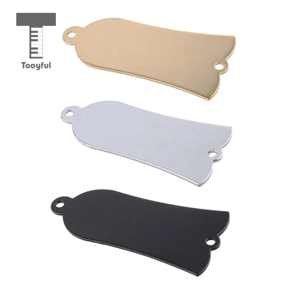 Tooyful Iron Bell-shaped 2 Holes Guitar Bass Replacement Truss Rod Cover Plate with Screws Musical Instrument Parts