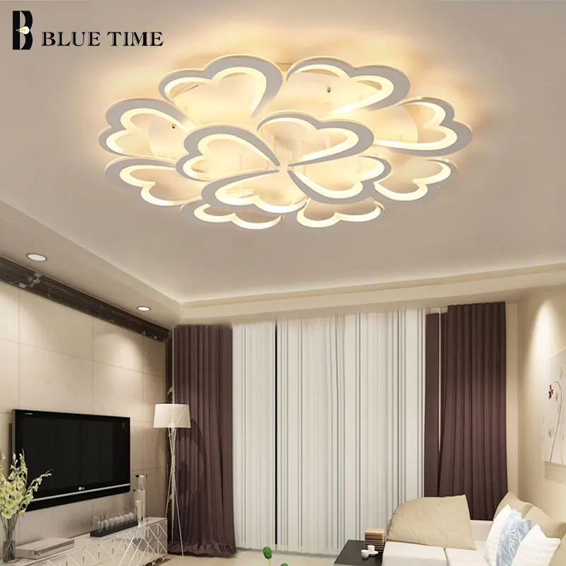 

Fall In Love Romantic White Acrylic Modern LED Chandeliers Lights For Living Room Lampara de techo Home Lighting Chandelier lamp