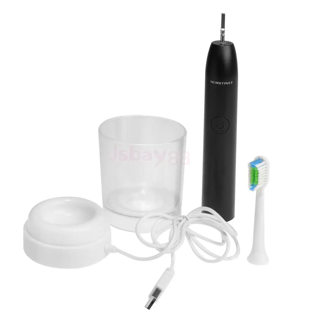 

Ultrasonic USB Rechargeable Electric Toothbrush Adult Tooth Brush with Rinse Cup Set Smart Timer 2 Minutes