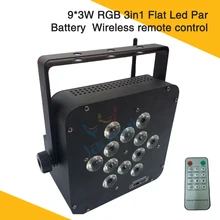 Четырехъядерный светодиодный светильник, 9 шт., 3 Вт, RGB, 3 в 1, плоский светодиодный светильник, пластиковый корпус, 7 Chs, Dmx, сценический светильник для мероприятий