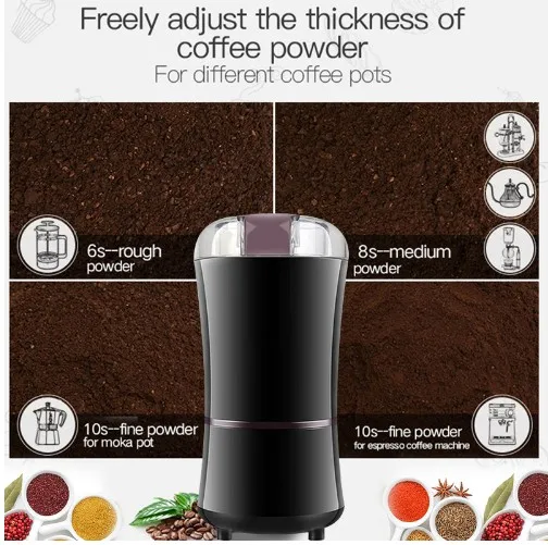 

400W Electric Coffee Grinder Mini Kitchen Salt Pepper Grinder Powerful Spice Nuts Seeds Coffee Bean Grind Machine