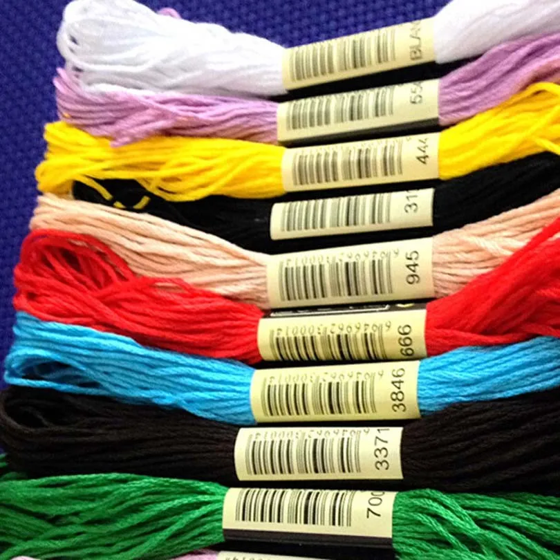 24PCS Colors DMC Similar Cotton Embroidery Thread Kits for Cross Stitch Mouline 6 Strands Floss 8m Sewing Skein Craft