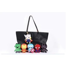 Marvel Tony Stark Железный человек Черная пантера Халк брелок с кольцом для ключей сумка рюкзак аксессуары супер герой плюшевый брелок для мужчин и женщин