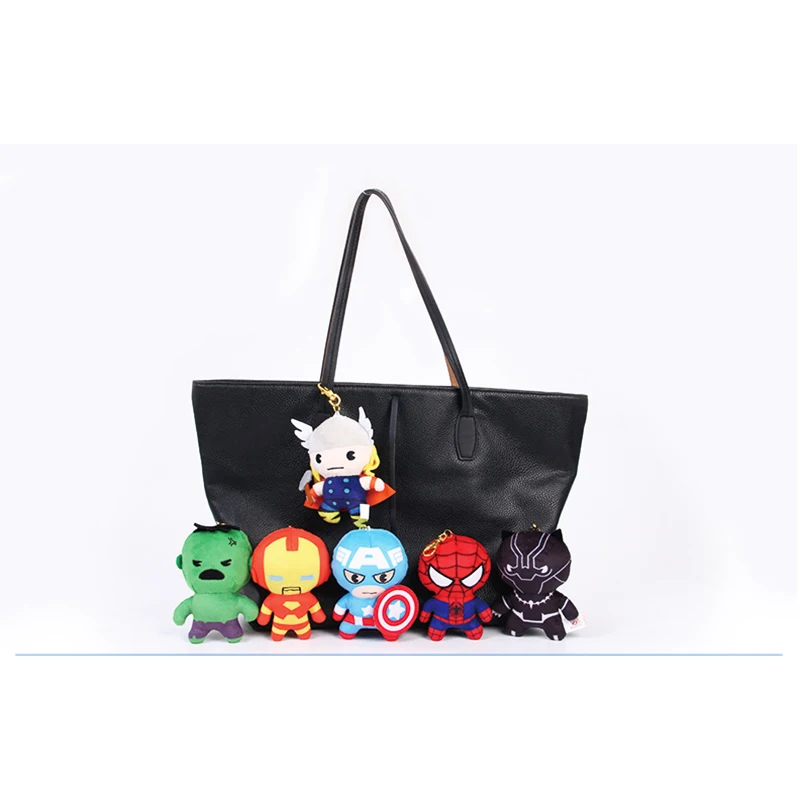 

Marvel Tony Stark Iron Man Black Panther Hulk Key Holder Keyrings Bag Backpack accesseries Super Hero plush key holder man woman