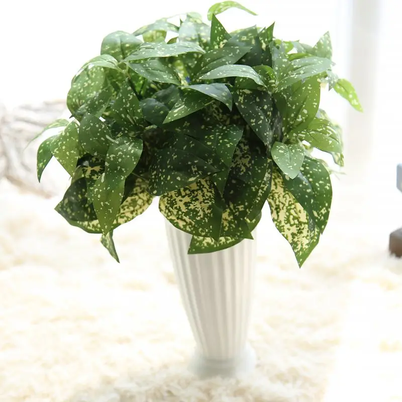 

Evergreen Artificial Plant Bush Potted Plants Leaves Plastic Green Tree Home Garden Lifelike Decoration 10 pcs