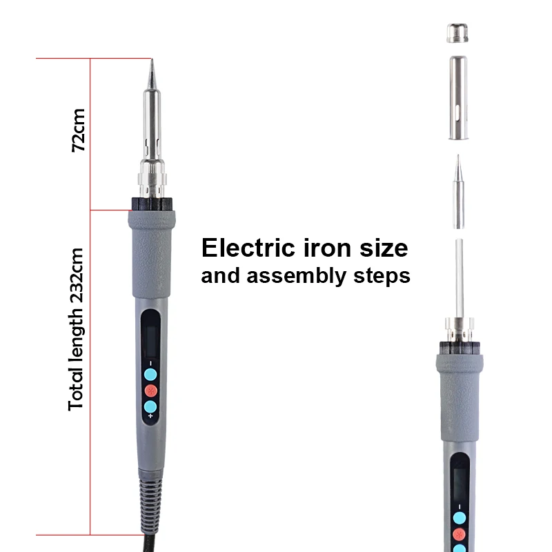Hanskit Цифровой паяльник 220 В/90 Вт Электрический паяльник+ 5 шт. наконечники для паяльника Электрический паяльник инструменты для сварки