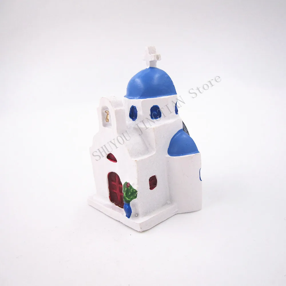 Греческая ручная роспись 3D Смола магнит на холодильник сувенир синяя крыша церковь в Санторини страны туризма Магнитный Массажный стикер подарок