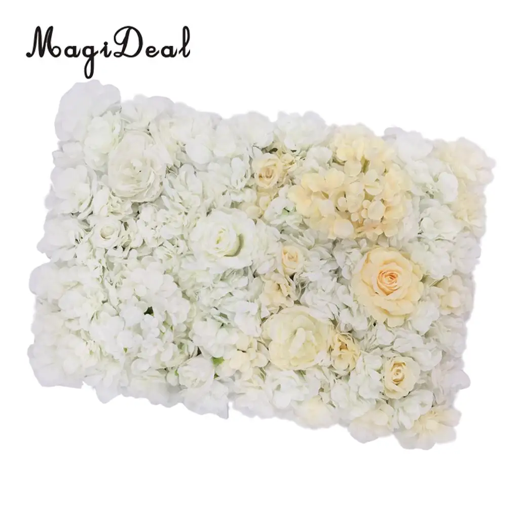 Romantic Artificial Flower Wall Panels Wedding Venue Roses Hydrangea Floral Decor Type A 5 Colors Choice	