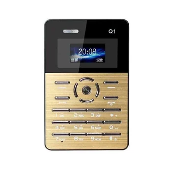

Original AEKU Q1 Quad Band Mini Ultra thin Pocket Card Cool Children Mobile Cell Phone MP3 FM English Russian Arabic Keyboard