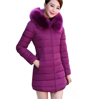 

YSMARKET XL-7XL Winter Long Tops Women Fashion Zipper Cotton Padded Coat Female Thick Clothing Plus Size Down jacket H6580
