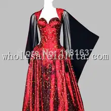 Готический винно-красный принт история евро корт принцесса платье вечерние платья косплей платье