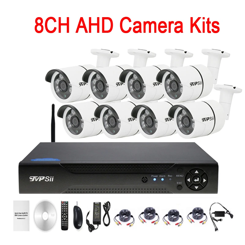 Шесть массив инфракрасный светодио дный светодиодный 5mp/4mp/2mp/1mp водостойкий 8CH 8 каналов wifi AHD CCTV камеры скрытого видеонаблюдения DVR