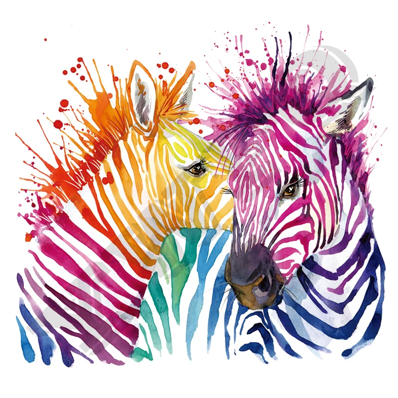 Color Zebra Iron On Patch Easy Print By Household Irons Parches Ropa 2018 New A-Level Washable T-Shirt Diy Decoration Applique 1