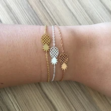 Ананас браслеты из нержавеющей стали для женщин ювелирные изделия в стиле "Бохо" из нержавеющей стали цвета розового золота браслет Рождества femme подарки невесте armbandjes dames